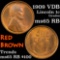 1909 VDB Lincoln Cent 1c Grades GEM Unc RB