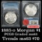 PCGS 1885-o Morgan Dollar $1 Graded ms63 by pcgs