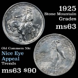 1925 Stone Mountain Old Commem Half Dollar 50c Grades Select Unc