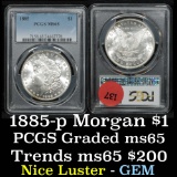 PCGS 1885-p Morgan Dollar $1 Graded ms65 by pcgs