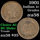 1901 Indian Cent 1c Grades Choice AU/BU Slider