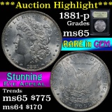 ***Auction Highlight*** 1881-p Morgan Dollar $1 Graded GEM Unc by USCG (fc)