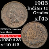 1903 Indian Cent 1c Grades xf+