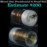 One full roll mixed proof Presidential dollars $1