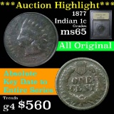 ***Auction Highlight*** 1877 Indian Cent 1c Graded g, Good by USCG (fc)