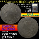 1797 Stems Rev '97 Draped Bust Large Cent 1c Grades vg, very good