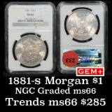 ***Auction Highlight*** NGC 1881-s Morgan Dollar $1 Graded ms66 by ngc (fc)