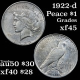 1922-d Peace Dollar $1 Grades xf+