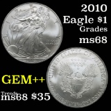 2010 Silver Eagle Dollar $1 Grades GEM+++ Unc