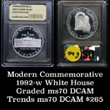 1992 W WHITE HOUSE Modern Commem Dollar $1 Graded GEM++ Proof Deep Cameo, perfection by USCG