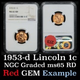 NGC 1953-d Lincoln Cent 1c Graded ms65 RD by ngc