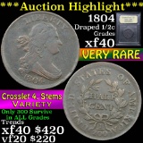 ***Auction Highlight*** 1804 Draped Bust Half Cent 1/2c Graded xf by USCG (fc)