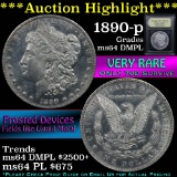 ***Auction Highlight*** 1890-p Morgan Dollar $1 Graded Choice Unc DMPL by USCG (fc)