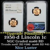 NGC 1956-d Lincoln Cent 1c Graded ms66 RD by ngc