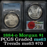 PCGS 1884-o Morgan Dollar $1 Graded ms63 by PCGS