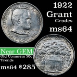 1922 Grant Old Commem Half Dollar 50c Grades Choice Unc