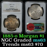 NGC 1885-o Morgan Dollar $1 Graded ms63 by NGC