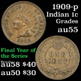 1909 Indian Cent 1c Grades Choice AU