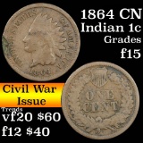 1864 CN Indian Cent 1c Grades f+