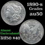 1890-s Morgan Dollar $1 Grades AU, Almost Unc