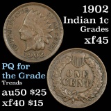 1902 Indian Cent 1c Grades xf+