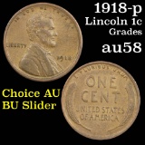 1918-p Lincoln Cent 1c Grades Choice AU/BU Slider