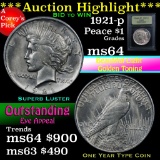 ***Auction Highlight*** 1921-p Peace Dollar $1 Graded Choice Unc by USCG (fc)