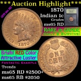 ***Auction Highlight*** Key Date 1870 Indian Cent 1c Graded GEM Unc RD by USCG (fc)