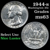 1944-s Washington Quarter 25c Grades Select Unc
