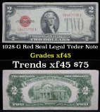 1928-G $2 Red Seal Legal Tender Note Grades xf+