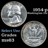 1954-p Washington Quarter 25c Grades Select Unc