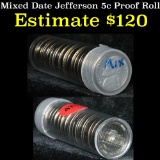 A beautiful roll 40 pieces Mixed Date Proof Jefferson Nickels 5c