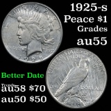 1925-s Peace Dollar $1 Grades Choice AU