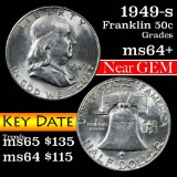 1949-s Franklin Half Dollar 50c Grades Choice+ Unc