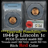 PCGS 1944-p Lincoln Cent 1c Graded ms66 RD by pcgs