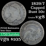 1829/1827 Capped Bust Half Dollar 50c Grades vg, very good