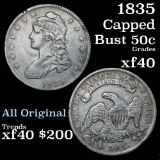 1835 Capped Bust Half Dollar 50c Grades xf