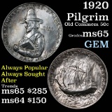 1920 Pilgrim Old Commem Half Dollar 50c Grades GEM Unc (fc)