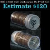 A beautiful roll of 1980-s proof Washington Quarters