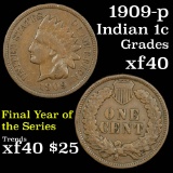 1909 Indian Cent 1c Grades xf