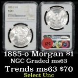 NGC 1885-o Morgan Dollar $1 Graded ms63 by ngc