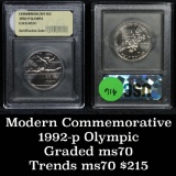 1992-p Olympics Modern Commem Half Dollar 50c Graded Gem++, Perfection by USCG