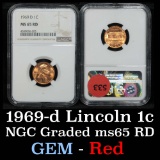 NGC 1969-p Lincoln Cent 1c Graded ms65 RD by ngc