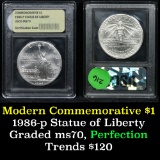 1986-p Liberty Modern Commem Dollar $1 Graded Gem++, Perfection by USCG