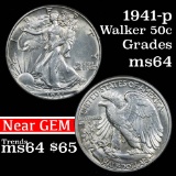 1941-p Walking Liberty Half Dollar 50c Grades Choice Unc