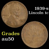 1939-s Lincoln Cent 1c Grades AU, Almost Unc