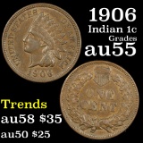 1906 Indian Cent 1c Grades Choice AU