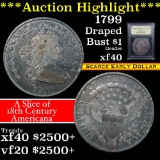 ***Auction Highlight*** 1799 Draped Bust Dollar $1 Graded xf by USCG (fc)