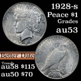 1928-s Peace Dollar $1 Grades Select AU