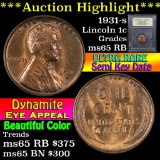 ***Auction Highlight*** Key Date 1931-s Lincoln Cent 1c Graded GEM Unc RB by USCG (fc)